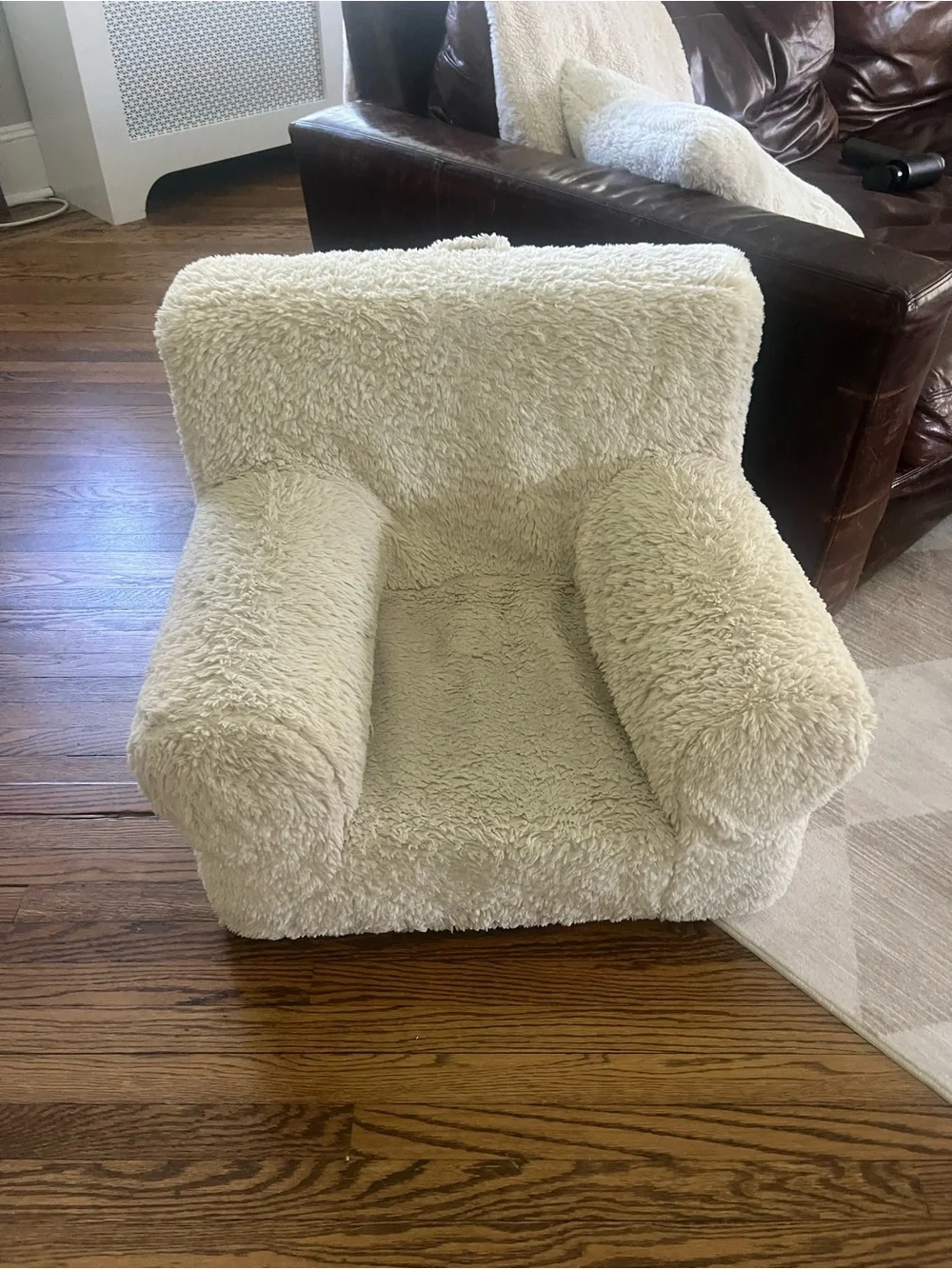 Pottery Barn Kid Cream Plush Sherpa Kids Anywhere Chair Cover only